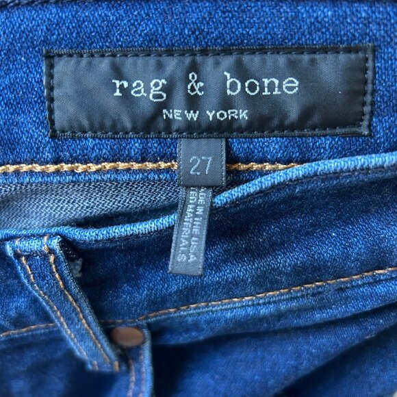 Rag & Bone Vintage Cigarette Jeans Broken Bloo Denim Size 27 Women's - Picture 9 of 14